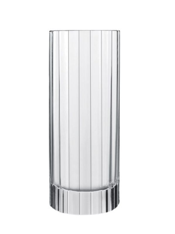 Elegant set of 6 Luigi Bormioli Bach 480ml tumblers, crafted from lead-free crystal with a sophisticated faceted design.