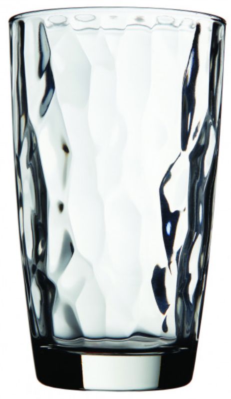 Set of 6 Bormioli Rocco Diamond Coolers, 470ml glass tumblers with elegant design, perfect for cocktails and chilled drinks.