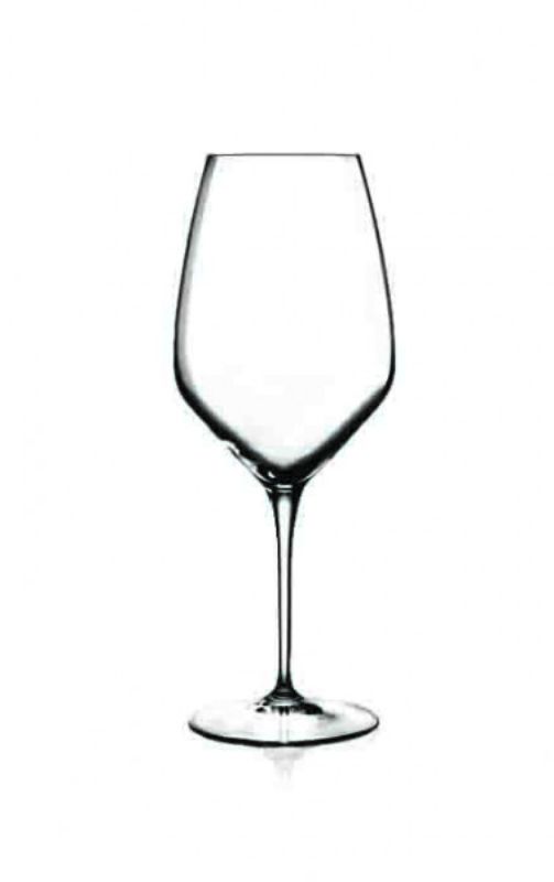 Set of 6 Luigi Bormioli Atelier Riesling glasses, featuring angular bowls and fine stems, crafted from durable lead-free crystal.