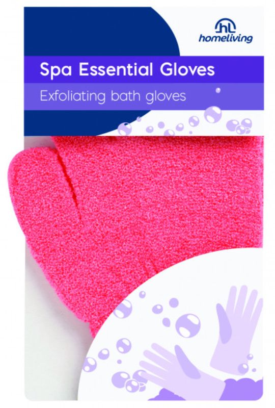 Set of 4 Homeliving Beauty Bathgloves for gentle exfoliation, durable, and perfect for a luxurious bathing experience.