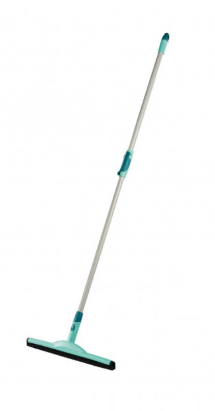 Leifheit Rubber Trekker Click, a 45cm cleaning tool with double rubber lips, perfect for effective floor maintenance.