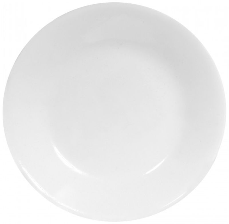 Corelle Winter Frost Plate set of 4, classic white, durable, lightweight, stackable design for elegant dining experiences.