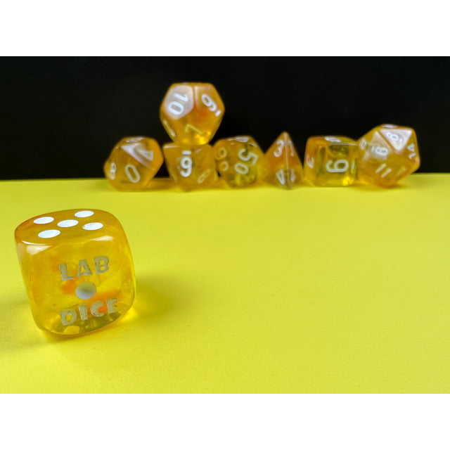 CHX 30053 Borealis Canary/white Luminary Polyhedral 7-Dice Set (with bonus die)