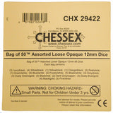 CHX 29422 Bag of 50 Assorted Loose Opaque 12mm d6 Dice - Gaming Accessory