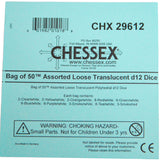CHX 29612 Translucent Bag of 50 Assorted Polyhedral d12