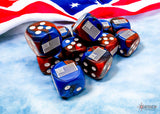CHX 29065 United States War Dice Gemini Blue-Red/white 16mm d6 Dice Block (12