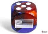 CHX 29065 United States War Dice Gemini Blue-Red/white 16mm d6 Dice Block (12