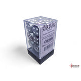 CHX 26632 Gemini Purple-Steel/white 16mm d6 Dice Block (12 dice)