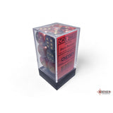CHX 26633 Gemini Black-Red/gold 16mm d6 Dice Block (12 dice)