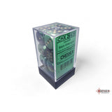 CHX 26639 Gemini Black-Green/gold 16mm d6 Dice Block (12 dice)
