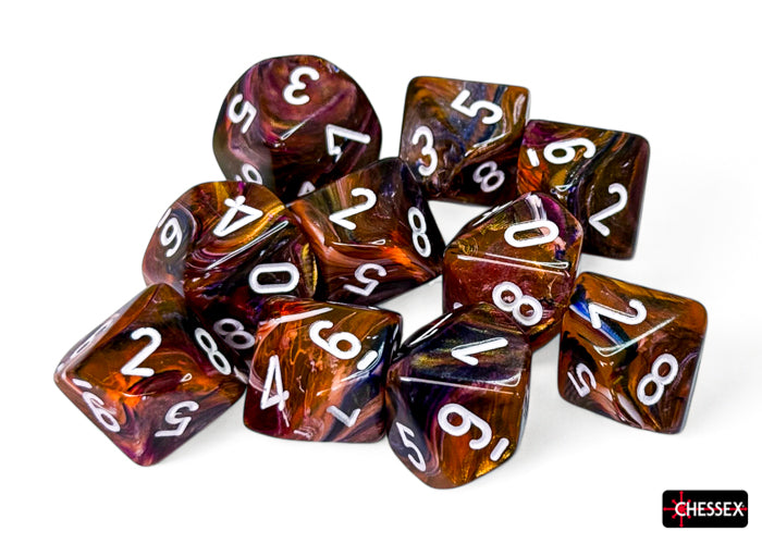 CHX 27343 Festive Symphony/white Set of Ten d10s