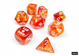 CHX 30073 Nebula Molten/white Luminary Polyhedral 7-Dice Set (with bonus die)