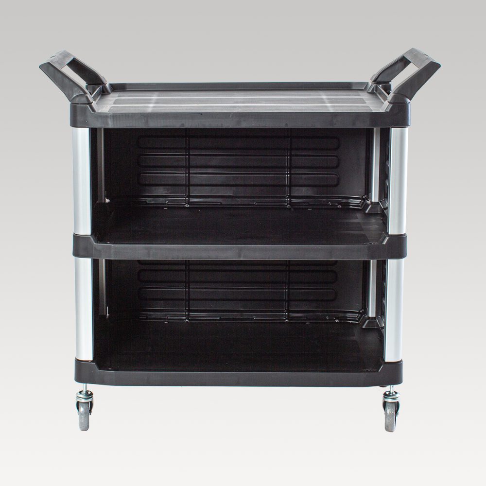 Trust Hi5 3 Shelf Utility Cart with 3 Panels (Black)