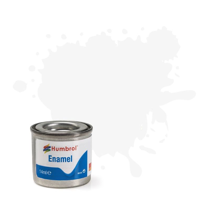 Humbrol White Matt Enamel Paint Set of 6, 14ml tins, perfect for smooth finishes on various surfaces for artists and hobbyists.