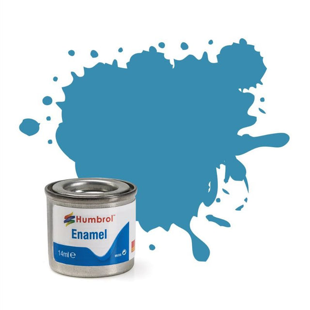 Set of 6 Humbrol enamel paint tins in Mediterranean Blue Gloss for a smooth finish on various surfaces.