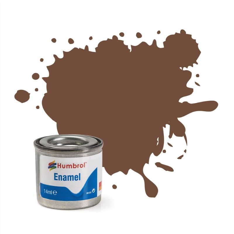 Set of 6 Humbrol Chocolate Matt enamel paint tins for a smooth finish on various surfaces, 14ml each.