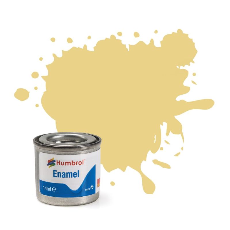 Humbrol Cream Matt Enamel Paint Set of 6, 14ml tins for a smooth finish on various surfaces.