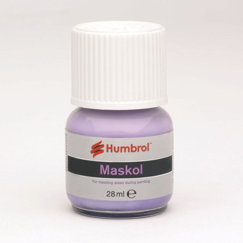 Humbrol Maskol Mask 28ml for precise paint masking on models and crafts, ensuring clean edges and professional results.