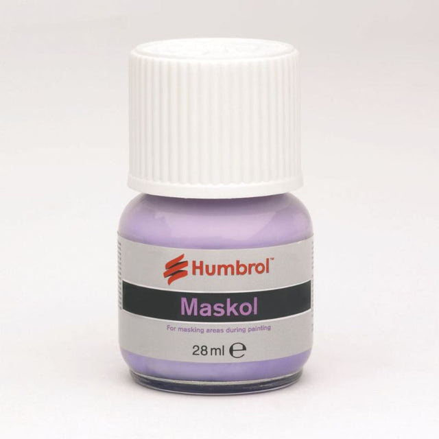 Humbrol Maskol Mask 28ml for precise paint masking on models and crafts, ensuring clean edges and professional results.