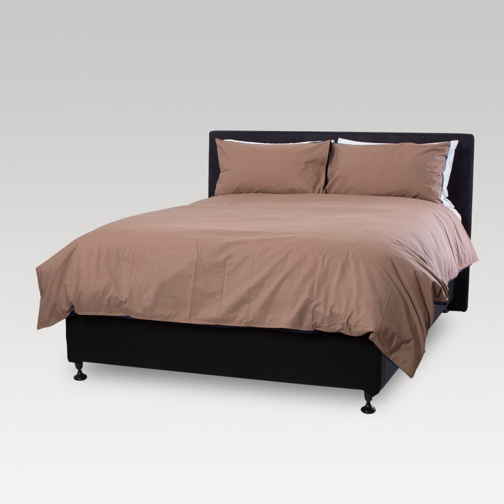 Single Duvet Cover - Set - Weavers Premium (Navy/Taupe)