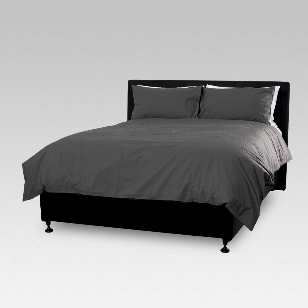 Duvet Cover Set - Weavers Premium Charcoal (Single)