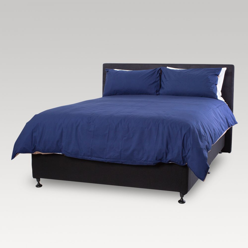 Queen Duvet Cover - Set - Weavers Premium (Navy/Taupe)