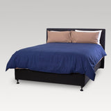 Queen Duvet Cover - Set - Weavers Premium (Navy/Taupe)