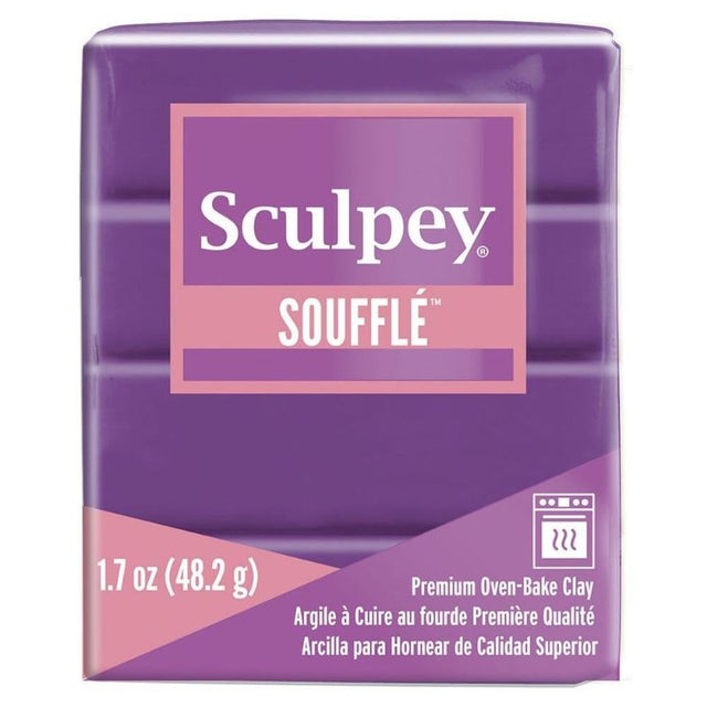 Lightweight Sculpey Soufflé polymer clay in Cowboy color with a suede finish, perfect for intricate crafts and projects.