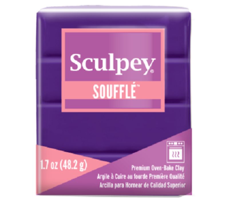 Sculpey Soufflé in Robin's Egg color, a lightweight polymer clay with a suede finish, ideal for detailed crafts and projects.