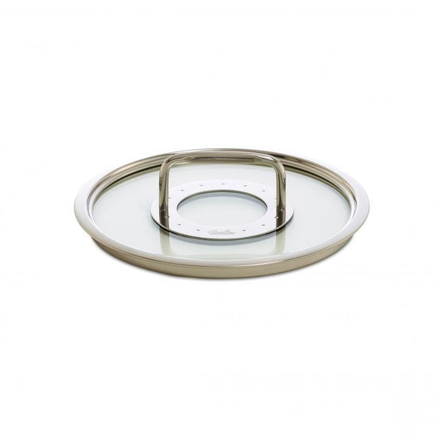 Fissler Bonn Glass Lid for 20cm pots, featuring heat-resistant glass for moisture control and easy visibility while cooking.