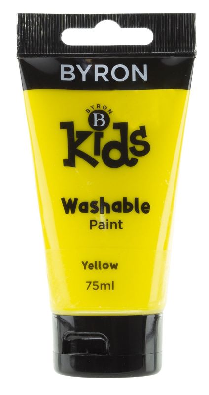 Jasart Byron Kids Wash Paint 75ml in vibrant white, non-toxic, fast-drying, perfect for young artists on various surfaces.