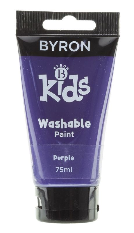 Vibrant orange washable paint in a 75ml tube, perfect for safe, creative art projects for kids aged 3 and up.