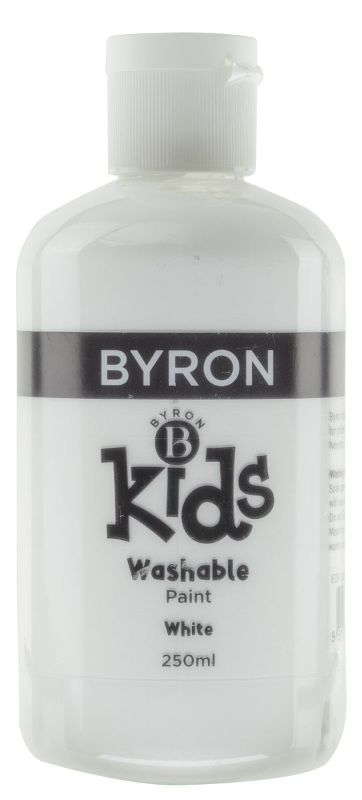 Vibrant red Jasart Byron Kids Wash Paint in a 250ml bottle, perfect for safe and creative art projects for kids aged 3+.