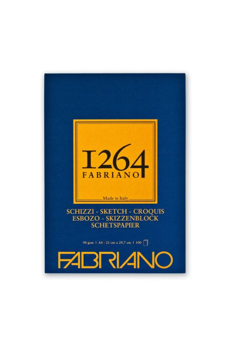 Fabriano 1264 A3 sketch pad with 100 acid-free sheets, perfect for various drawing techniques and eco-friendly use.