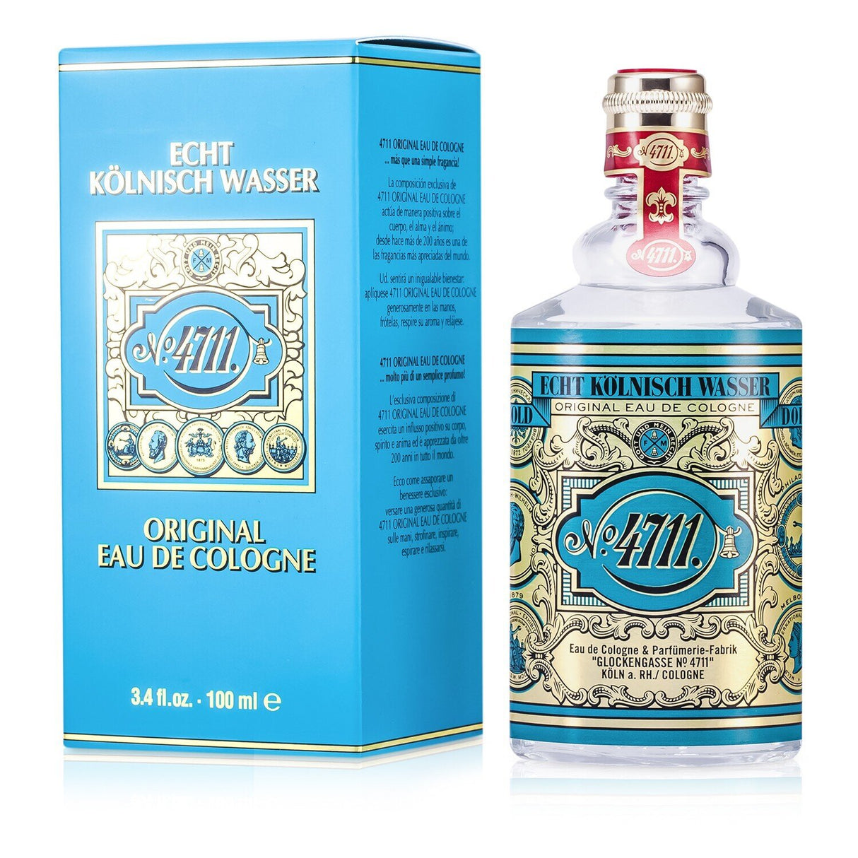 4711 Eau De Cologne 100ml bottle featuring vibrant citrus and floral aromas, ideal for refreshing daytime wear.