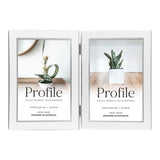 Profile - Eternal Hinged Double White Metal Photo Frame - 4x6in (10x15cm) (2)V