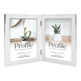 Profile - Eternal Hinged Double White Metal Photo Frame - 4x6in (10x15cm) (2)V
