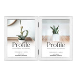 Profile - Eternal Hinged Double White Metal Photo Frame - 4x6in (10x15cm) (2)V