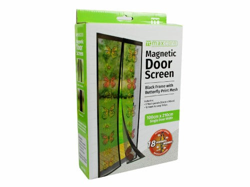 Magic Door Screen - 2 x 2100mm Black with Butterfly Prints (12 Sets)