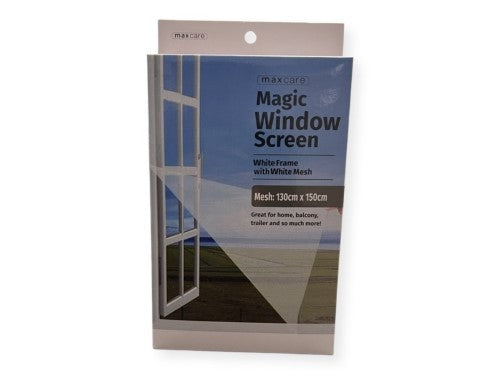 Magic Window Screen set of 24, 130x150cm, durable polyester, easy installation, keeps bugs out while allowing airflow.