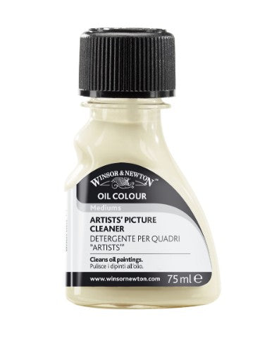 Bottle of Winsor & Newton Artists' Picture Cleaner, 75ml, for cleaning varnished paintings safely and effectively.