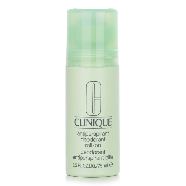 Clinique Anti-Perspirant Deodorant Roll-On is a 75ml solution for long-lasting odor and wetness protection, suitable for all skin types.