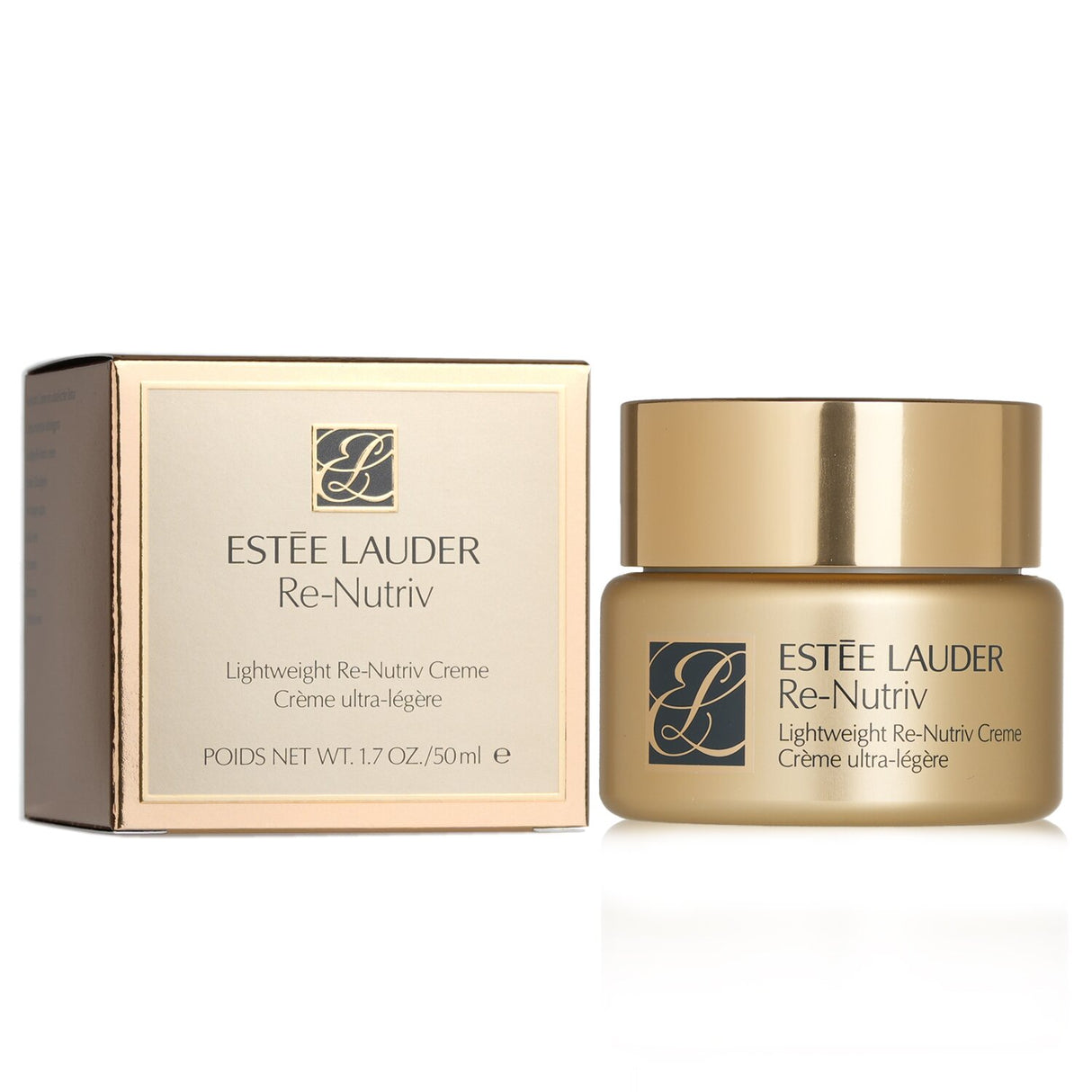 Estee Lauder Re-Nutriv Light Weight Cream in 50ml jar, designed to hydrate, firm, and reduce wrinkles for a youthful glow.