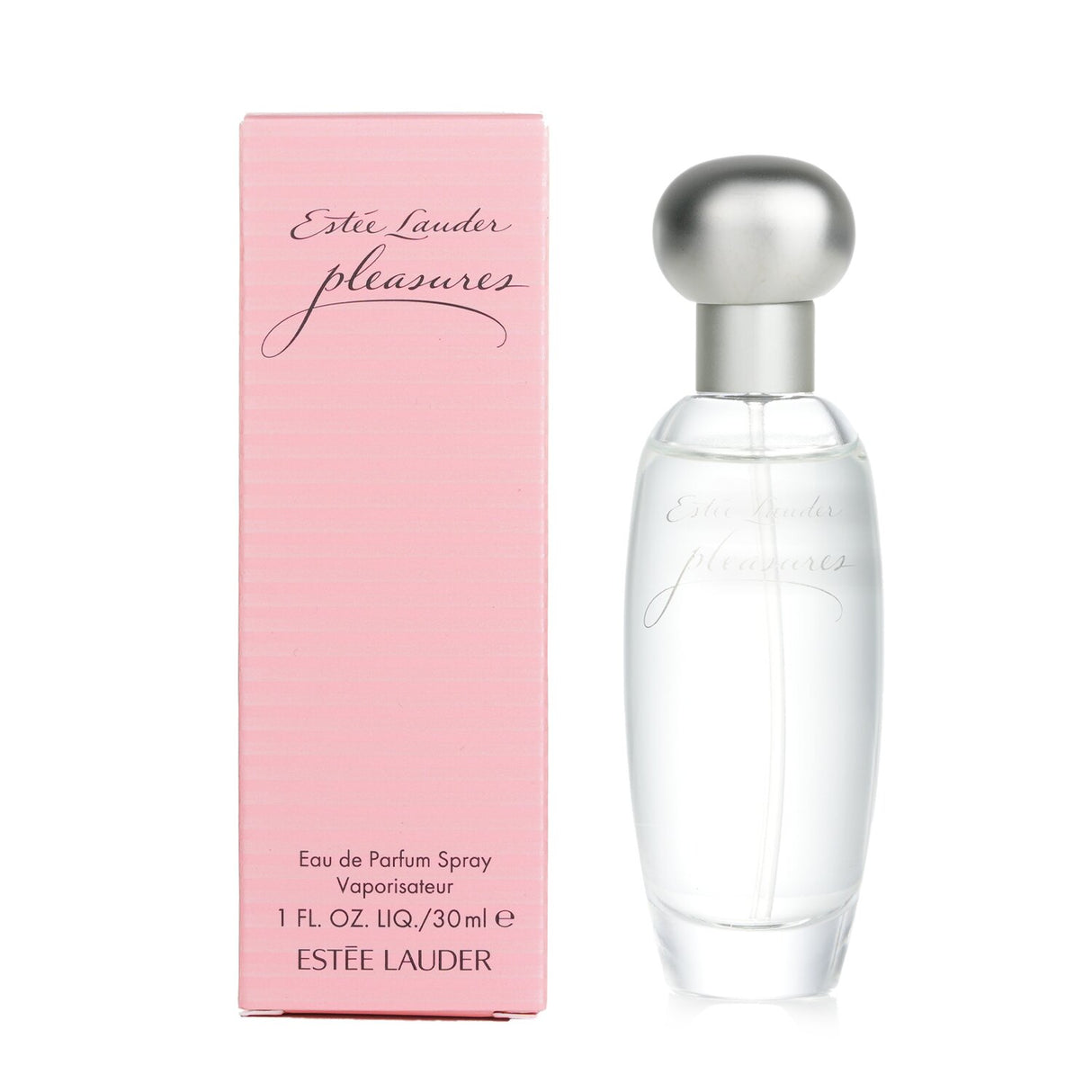 Estee Lauder Pleasures Eau De Parfum Spray: Luxurious 30ml floral scent with notes of lily, peony, and sandalwood for daily wear.