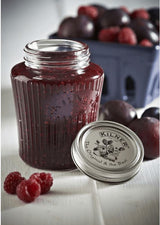 Kilner Vintage Preserve Jar: elegant 500ml glass jar with embossed design and vacuum seal for preserving fruits and homemade jams.