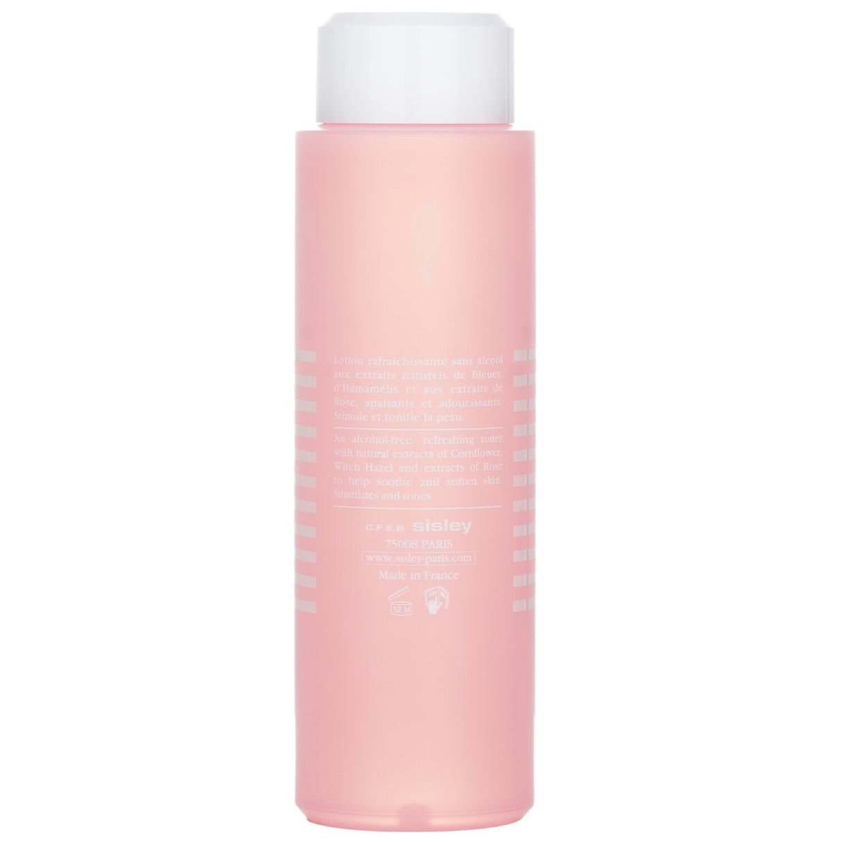 Alcohol-free floral toning lotion for sensitive skin, enriching hydration and promoting a radiant complexion. 250ml size.