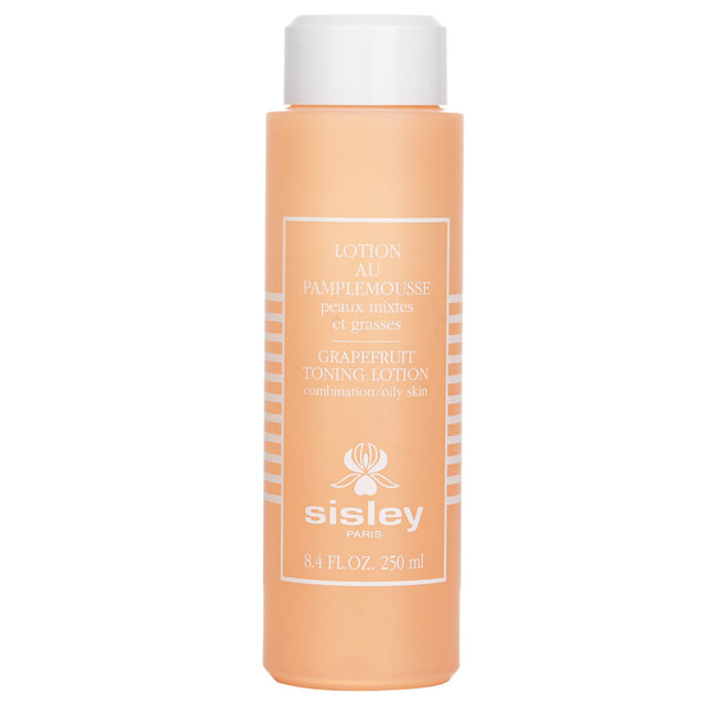 Refreshing grapefruit toning lotion in a 250ml bottle, purifies skin while tightening pores and reducing oil.