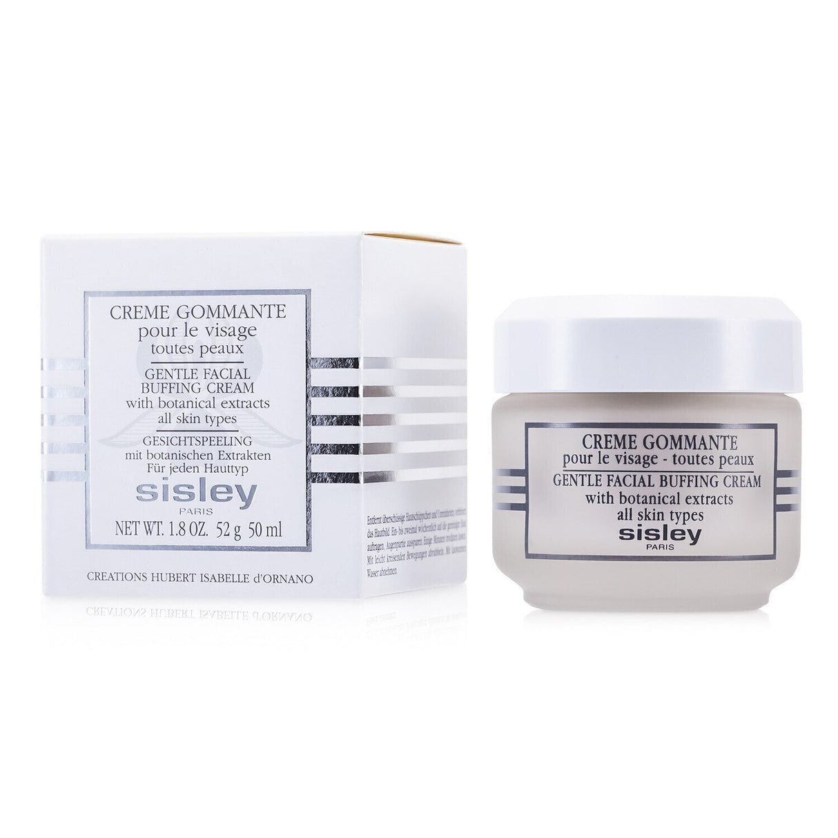 Luxurious Sisley Botanical Gentle Facial Buffing Cream (50ml) with botanical exfoliants for a smooth, radiant complexion.