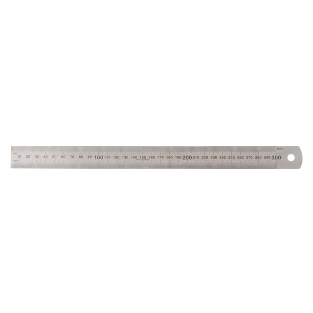 Celco 30cm stainless steel ruler with clear metric markings, ideal for precise measurement in crafting and technical tasks.