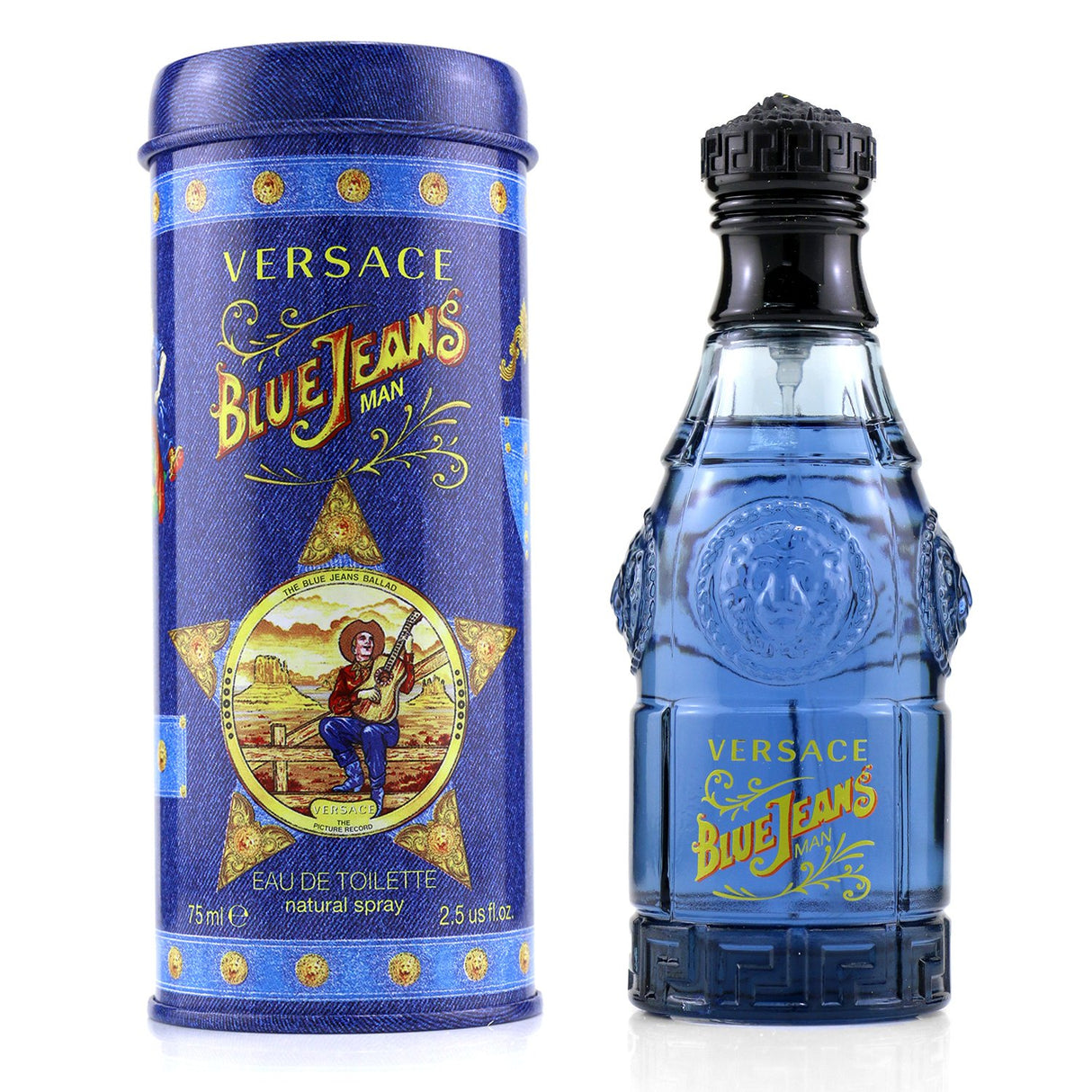 Versace - Versus Blue Jeans EDT Spray 75ml: A woody, masculine fragrance with vibrant citrus and warm cedar notes.